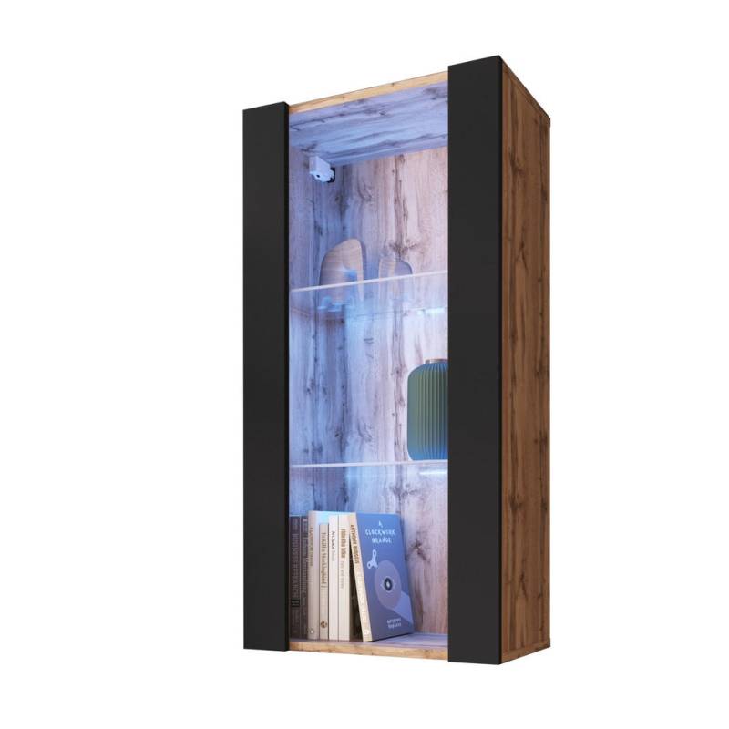 Komodee HÄNGEVITRINE Eiche Wotan, Schwarz