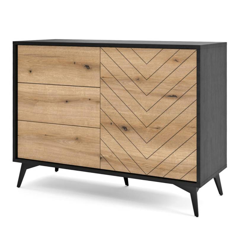 Komodee SIDEBOARD Schwarz, Eiche