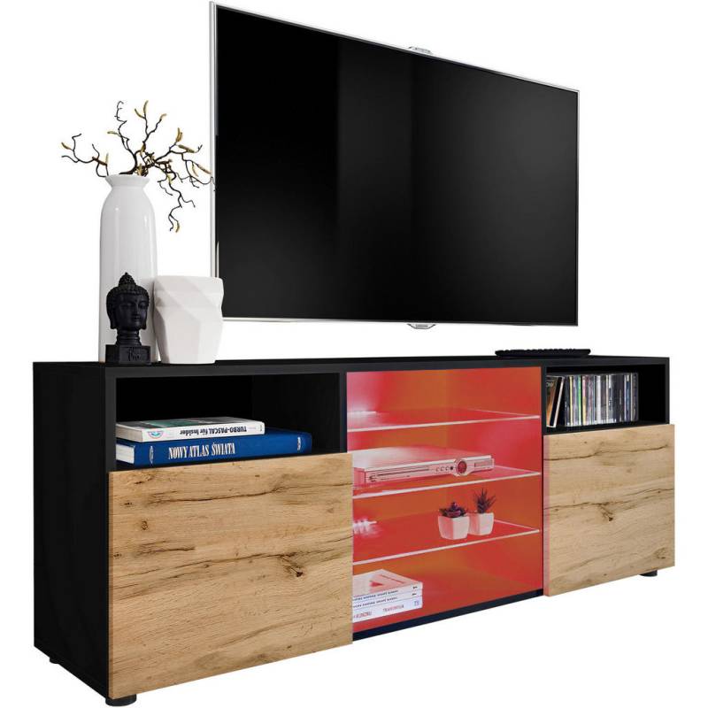 Komodee SIDEBOARD Schwarz, Eiche Wotan