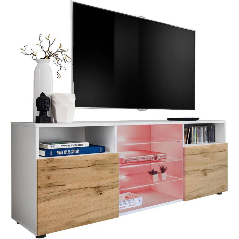 Komodee SIDEBOARD Weiß, Eiche Wotan