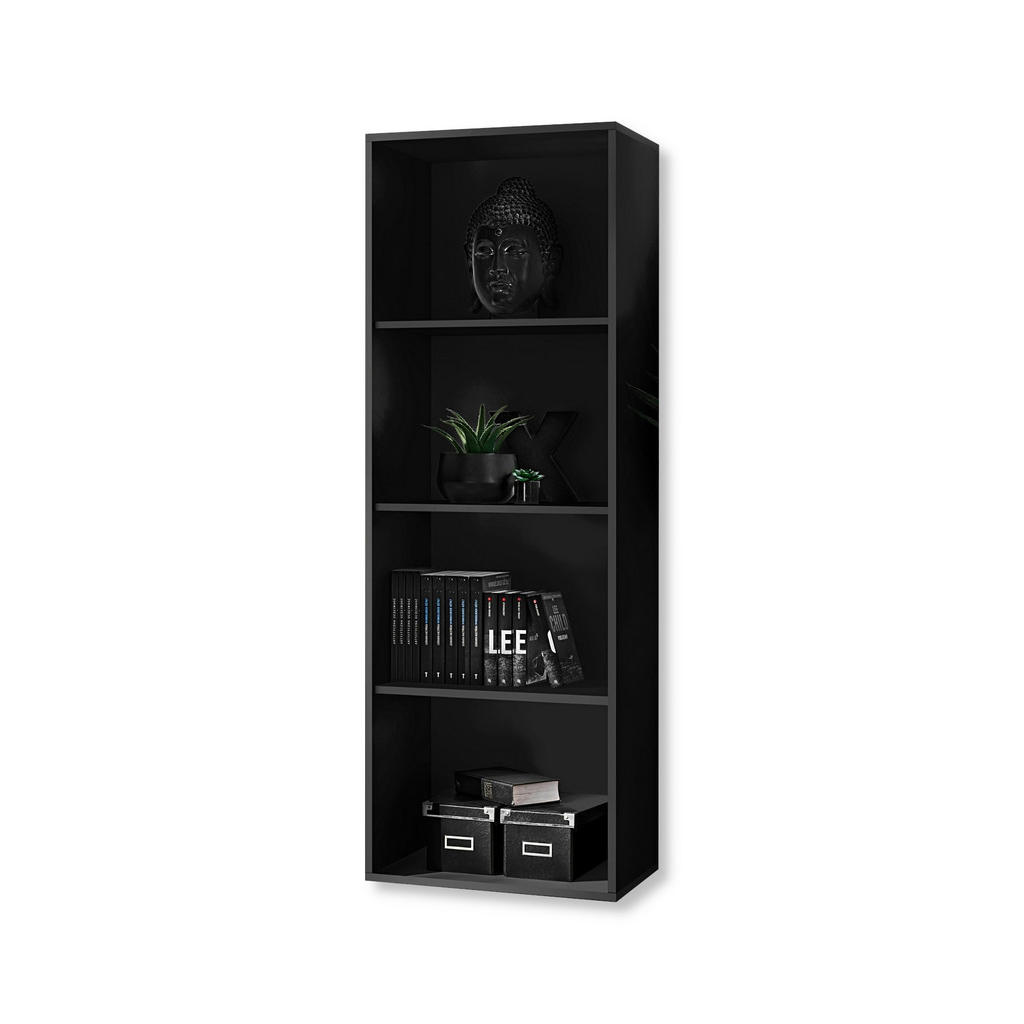 Komodee Standregal, Schwarz, Holzwerkstoff, 3 Fächer, Rechteckig, 55x158.2x32.9 cm, Wohnzimmer, Regale, Bücherregale Komodee Standregal, Schwarz, Holzwerkstoff, 3 Fächer, Rechteckig, 55x158.2x32.9 cm, Wohnzimmer, Regale, Bücherregale von Komodee
