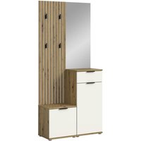 Kompakt-Garderobe ca. 88x195x35 cm Artisan / Weiß