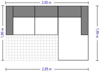 Konfiguration | Roomio Eckkombination NO. 4100 ca. 285x189cm in Stoff Feincord weiß Konfiguration | Roomio Eckkombination NO. 4100 ca. 285x189cm in Stoff Feincord weiß