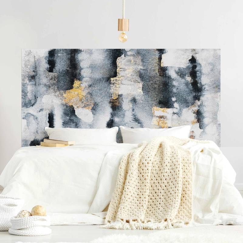 Kopfteil Bett Abstraktes Aquarell mit Gold