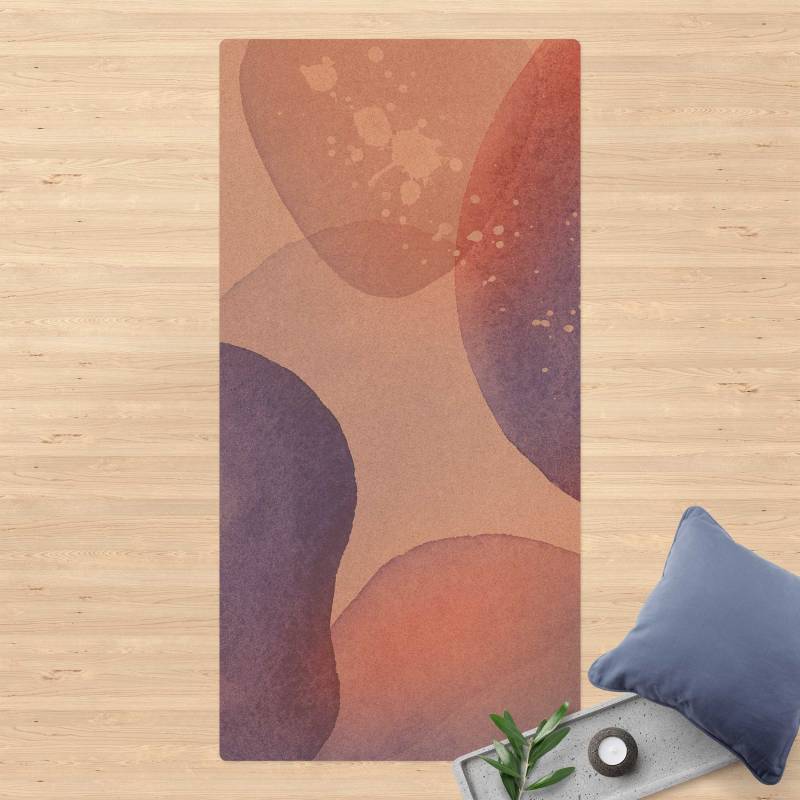Kork-Teppich Aquarell Landschaft Wasserblasen
