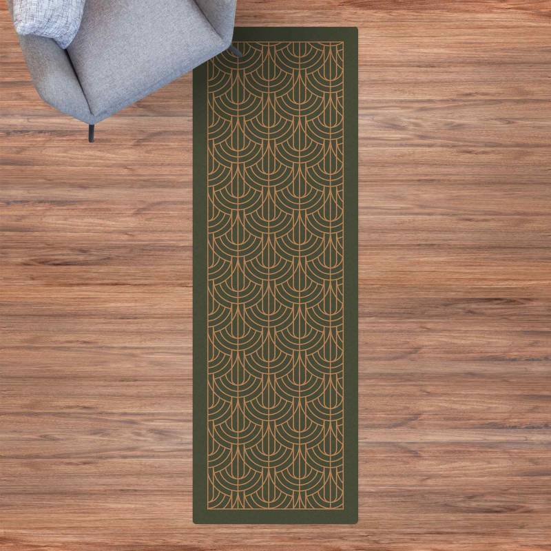 Kork-Teppich Art Deco Vorhang Muster mit Rahmen