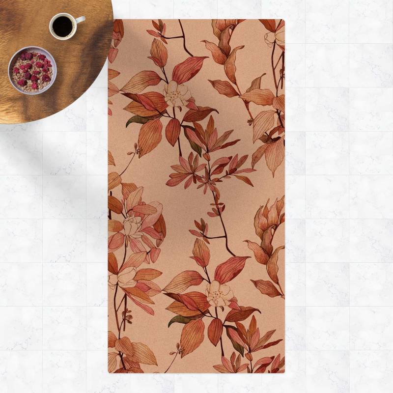 Kork-Teppich Romantisches Blütenaquarell Natur