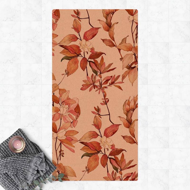 Kork-Teppich Romantisches Blütenaquarell Natur