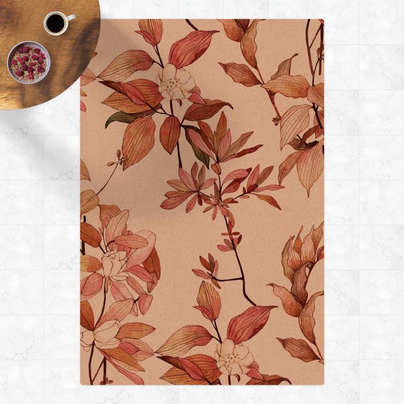 Kork-Teppich Romantisches Blütenaquarell Natur