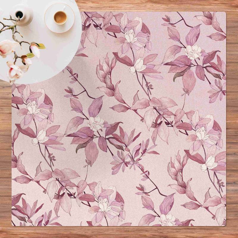 Kork-Teppich Romantisches Blütenaquarell Natur Purpur