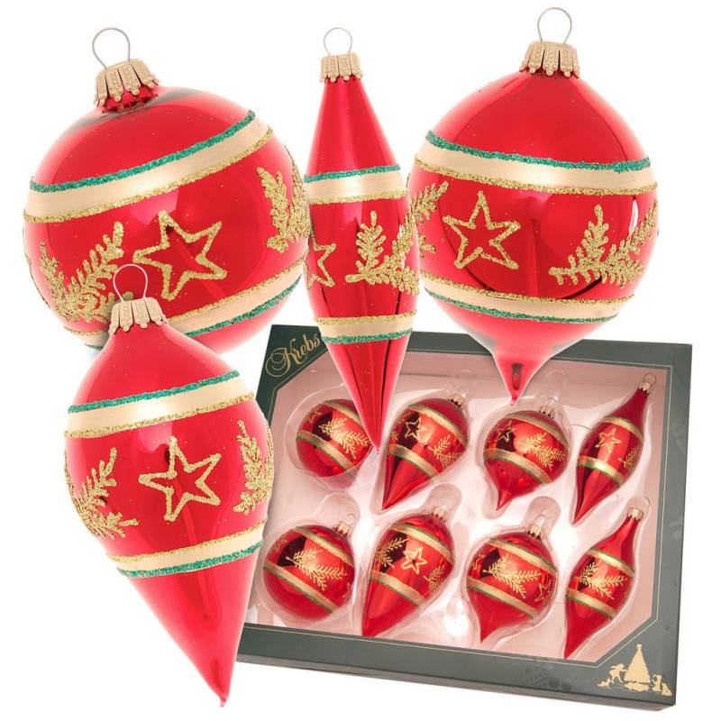 Krebs Glas Lauscha CHRISTBAUMKUGELN Rot Krebs Glas Lauscha CHRISTBAUMKUGELN Rot