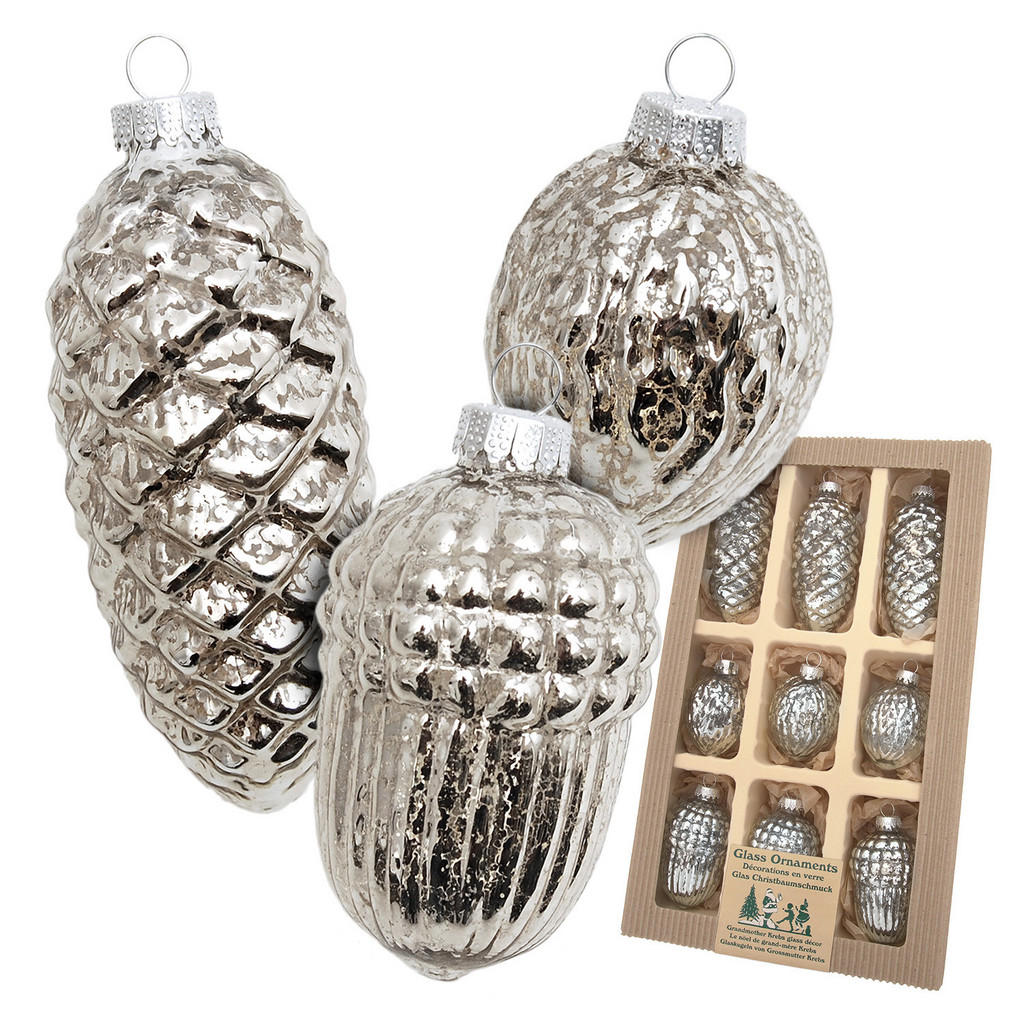 Krebs Glas Lauscha CHRISTBAUMSCHMUCK Silber Krebs Glas Lauscha CHRISTBAUMSCHMUCK Silber