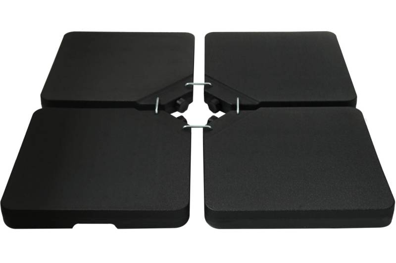 Kreuzfuß-Schirmständer 4er Set Platten 50 x 50 cm schwarz