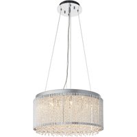 Kristall Hängelampe rund Ø 51 cm in Chrom 12x G9 Modern von Endon
