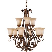 Kronleuchter ANABELL 10 Bronze 9xE27 kürzbar Lampe von ELSTEAD