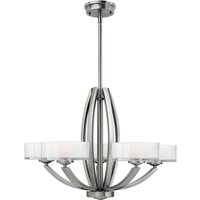 Kronleuchter LOU Nickel Weiß 5xE27 Modern Lampe von ELSTEAD