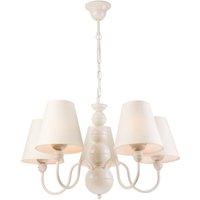 Kronleuchter MADISYN Weiß Stoff 5-flmg Esszimmer von Lamkur