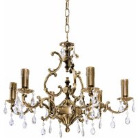 Kronleuchter Messing Kristall Ø 65 cm 6-flammig E14 in Bronze von Ghidini Giovanni Battista