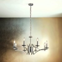 Kronleuchter Metall 8-flammig E14 Chrom Ø 72 cm AMANDA von Searchlight