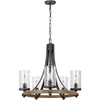 Kronleuchter Metall Glas D: 61 cm rund Rustikal von ELSTEAD