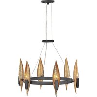 Kronleuchter Metall Ø 61 cm Ring H: max. 316,9 cm Schwarz Gold von ELSTEAD