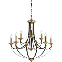 Kronleuchter Metall Ø 78 cm 9-flammig E14 in Bronze JORGE von Searchlight