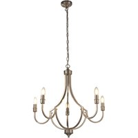 Kronleuchter Metall Rustikal Ø 65 cm in Silber 5-armig E14 von 121004