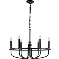 Kronleuchter Metall Schwarz B: 73 cm H: max. 192,2 cm VIGO von ELSTEAD