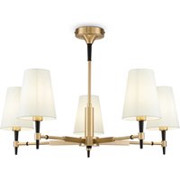 Kronleuchter Metall Stoff B: 78 cm in Messing Weiß E14 von Maytoni