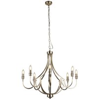 Kronleuchter Rustikal Ø 75 cm in Silber matt 8x E14 von Searchlight