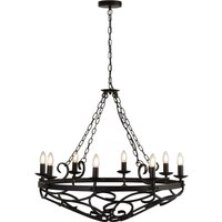 Kronleuchter Rustikal Schmiedeeisen Ø 80 cm Schwarz 8x E14 Kronleuchter Rustikal Schmiedeeisen Ø 80 cm Schwarz 8x E14 von Searchlight