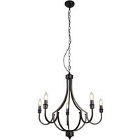 Kronleuchter Rustikal Schwarz Ø 65 cm Metall 5x E14 Kronleuchter Rustikal Schwarz Ø 65 cm Metall 5x E14 von Searchlight