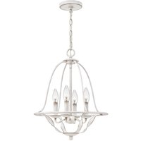 Kronleuchter Shabby Chic Weiß Metall H: max. 307,5 cm 4x E14 von ELSTEAD