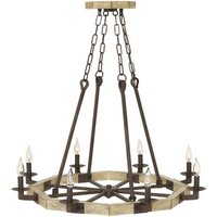 Kronleuchter VIVIA Holz 6xE14 kürzbar Ø63cm Lampe von ELSTEAD