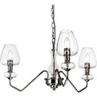 Kronleuchter mit Schirm in Nickel 3-armig Metall Glas Kronleuchter mit Schirm in Nickel 3-armig Metall Glas von ELSTEAD