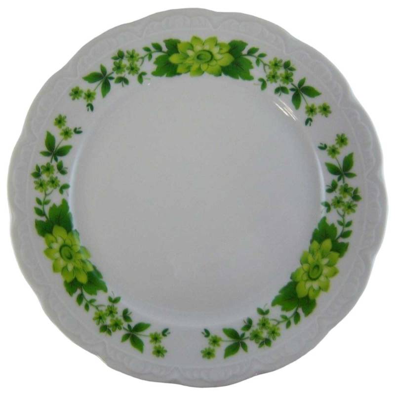 Kuchenteller Dessertteller Frühstücksteller Mitterteich Form 100 grüne Blume gebraucht - sehr gut