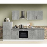 Küche Premium Beton MANCHESTER-87 inklusive E-Geräte & Geschirrspüler 280cm