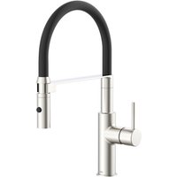 LENZ Küchenarmatur »NALU«, 3/8", Messing, nickel/schwarz-matt - silberfarben | schwarz von LENZ
