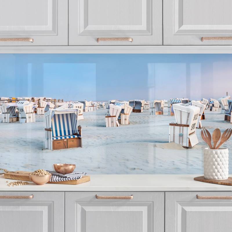 Küchenrückwand Strandkörbe an der Nordsee