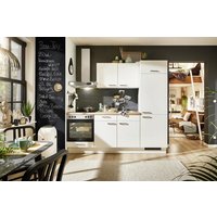 Küchenzeile Leerblock 220cm inkl. Spüle und Spültischarmatur PKW 522003 von Pino Küchen Weiß / Eiche Evoke