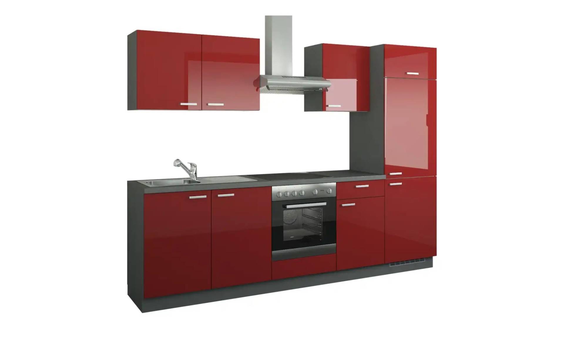 Küchenzeile mit Elektrogeräten  Aachen ¦ rot ¦ Maße (cm): B: 270 Küchen-online > Küchenblöcke mit E-Geräten - Höffner
