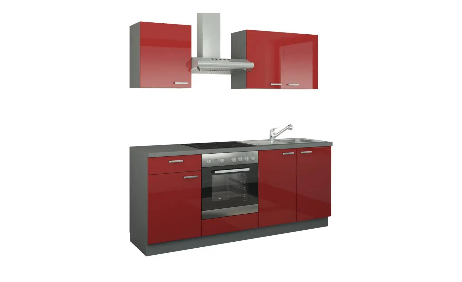 Küchenzeile mit Elektrogeräten  Binz ¦ rot ¦ Maße (cm): B: 200 Küchen-online > Küchenblöcke mit E-Geräten - Höffner
