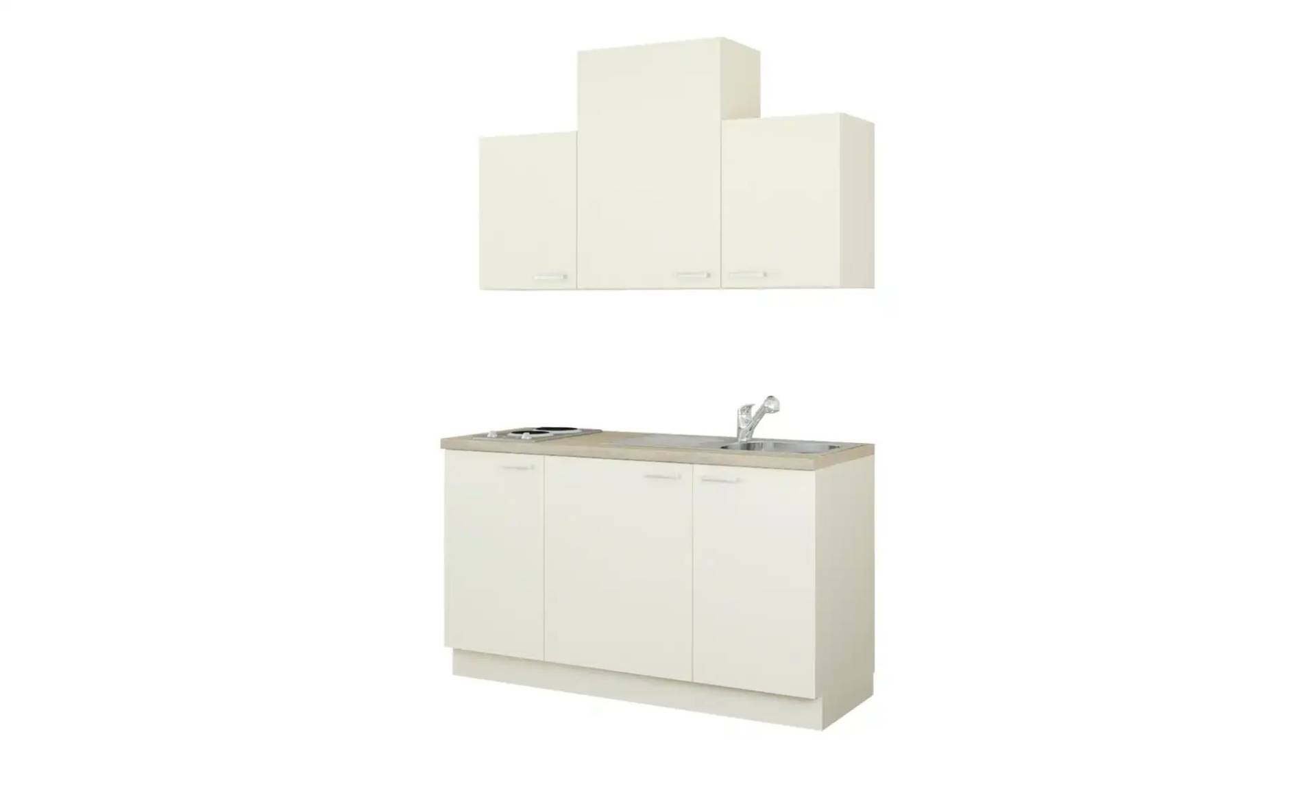 Küchenzeile mit Elektrogeräten   ¦ creme ¦ Maße (cm): B: 150 Küchen > Küchenblöcke mit E-Geräten - Möbel Kraft