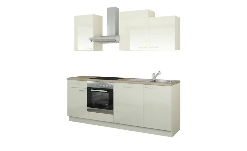 Küchenzeile mit Elektrogeräten   ¦ creme ¦ Maße (cm): B: 220 H: 222 T: 60.0 Küchen > Küchenblöcke mit E-Geräten - Möbel Kraft
