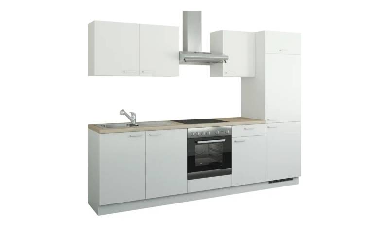 Küchenzeile mit Elektrogeräten   ¦ weiß ¦ Maße (cm): B: 270 Küchen > Küchenblöcke mit E-Geräten - Möbel Kraft