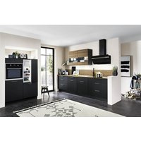Küchenzeile mit extra Block Schwarz Matt / Eiche NB