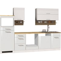 Küchenzeile weiß MARANELLO-03 , Weiß Hochglanz 280 cm ohne E-Geräte B x H x T ca. 280 x 200 x 60cm