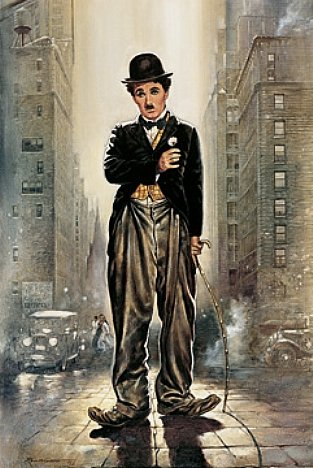 Kunstdruck 62x93 cm - LUCE DELLA CITTA von Renato Casaro - Charlie Chaplin Charly Klassiker Kult Top Deko von Casaro, Renato
