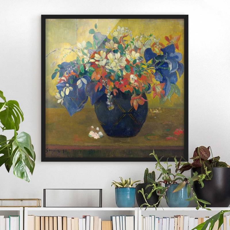 Kunstdruck mit Rahmen Paul Gauguin - Vase mit Blumen
