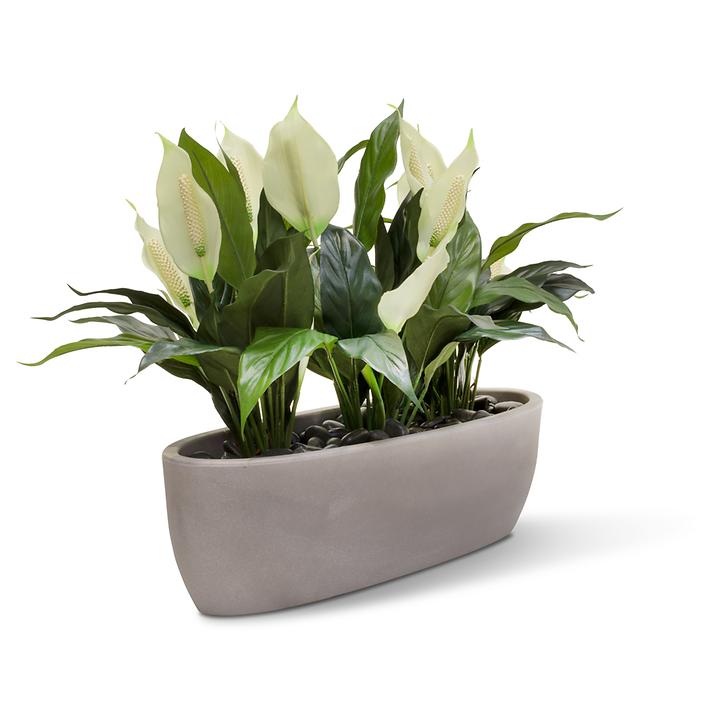 Kunstpflanzen-Tisch-Set 'EASY' marmor grau von Fleur_ami